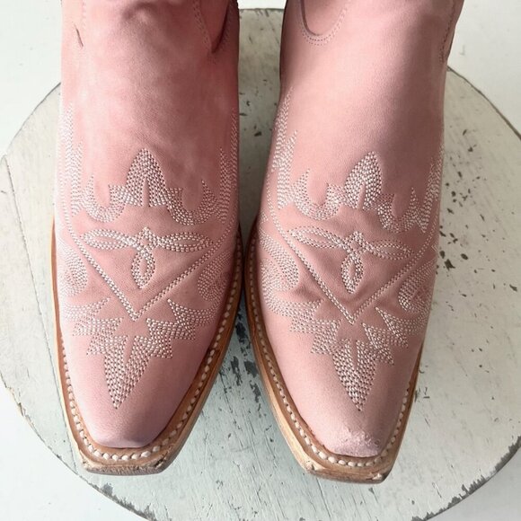 Lane LEXINGTON Over the Knee Womens Cowboy Boots 9 Blush Pink Western Cowgirl - Picture 7 of 13